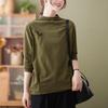 Camiseta Lisa de Manga Longa Feminina Plus Size 2026 Nova Outono e Inverno Estilosa Roupa de Baixo Meia-Gola Slim Fit Camisa Base Tendência