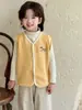 25 Jaquetas de Outono e Inverno Estilo Coreano para Crianças, Coletes Térmicos para Crianças, Cardigans Grossos para Bebês, Coletes sem Mangas para Meninos e Meninas