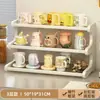 Estante de Almacenamiento con Portavasos Estilo Vintage para Mesa de Comedor Encimera, Portavasos de Agua, Estante para Colocar Tazas de Café y Tazas de Té