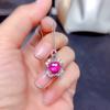Nuevo anillo de diamantes de colores con alto contenido de carbono, imitación de topacio azul cielo natural, colgante, pendientes, traje de fiesta de empresa