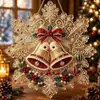 Kit de Atrapasoles con Pintura de Diamantes de Perlas Navideñas de Copo de Nieve Kit de Cuentas 3D DIY