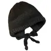 Chapéu Bolsa Uso Duplo Estilo Preguiçoso Alça Transversal Balaclava Chapéu Outono e Inverno Proteção de Orelha Chapéu de Lã Tricotado Quente