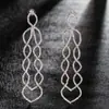 Pendientes grandes de pedrería elegantes para novia pendientes accesorios de diamantes para escenario pendientes exagerados pendientes largos exagerados para mujer E531