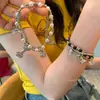 O Proprietário Recomenda Fortemente ~ Pulseira de Contas Doce e Fresca, Pulseira Dupla Camada Osso de Diamante Brilhante, Pulseira Planeta Coração Moderna e Descolada