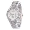 2025 Estilo Caliente de Comercio Exterior Reloj para Hombre con Banda de Acero, Calendario, Incrustaciones de Diamante, Negocios, Tres Ojos, Aleación de Ginebra, Reloj de Diamante