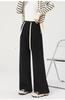 Calça Versátil Tendência Feminina Primavera e Outono com Fivela Nariz de Porco Plus Size Emagrecedora Perna Larga Reta