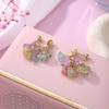 Nuevos pendientes de grava de color dopamina, pendientes explosivos para mujer, pendientes de temperamento exquisito, pendientes de personalidad única.