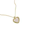 558 Collar de Plata de Ley S925 Estilo Coreano Versátil Encaje Nácar Amor Cadena Corta Joyería Joyería de Plata para Estudiantes Mujeres