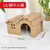 Nido para Hámster Dorado Casa Pequeña para Hámster Refrigeración de Verano Escondite de Madera Anti-Mordeduras Resistente a la Masticación Dos Pisos Luteína Pollo Villa Grande