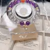Pulsera de Amatista Natural, Diseño de Nicho de Lujo Ligero, Pulsera de Cristal Blanco, Regalo Femenino para el Año de Nacimiento
