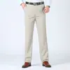 Calças Casuais Masculinas Soltas de Perna Reta para Homens de Meia-Idade, Calças de Cintura Alta para Homens de Meia-Idade e Idosos, Calças Longas Estilo Pai