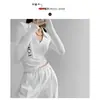 2024 Nova Camiseta de Manga Longa Estilo Coreano Feminina de Verão Camisa Básica Estilo Ocidental Estilo Puro Desejo Slim Fit Emagrecedor Top Versátil