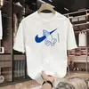 Camiseta Masculina de Manga Curta para o Verão Nova Estilo Americano Marca Tendência de Verão Solta Pesada Top Esportivo Comércio Exterior