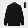 Suéter de Punto Canalé Color Sólido Estilo Old Money para Hombre, Lujoso y Sofisticado, Cuello Alto con Media Cremallera, Top Casual Otoño e Invierno