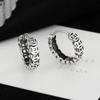 Pendientes vintage de plata de ley S925 con diseño de moneda de la suerte, de cobre y plata Gutai, con hebilla de oreja, con personalidad creativa, joyería para mujer