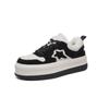 Tenis Cálidos Blancos Forrados de Felpa para Mujer, Piel Genuina, Nuevo Estilo Coreano Invierno 2026 Versátiles Estrella Casuales Zapatos Deportivos, Tenis para Mujer
