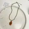 Colar de Homem de Pão de Gengibre Colorido de Natal com Contas para Mulheres Decoração de Feriado Colar Fofo Acessórios de Corrente de Lã de Árvore de Natal