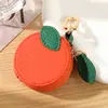 Bolso creativo de cuero PU con diseño de frutas en stock, accesorio popular en línea, colgante para llaves, monedero, bolsa para guardar auriculares