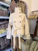 Gabardina de otoño para mujer transfronteriza de cuello alto con charreteras, diseño de doble botonadura, cinturón de corbata, estilo corto, elegante para ir al trabajo
