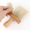 Cepillo para barrer cabello roto, cepillo para flequillo, cepillo para barbería, mango de madera, cerdas grandes de imitación, cepillo de limpieza para peluquería.