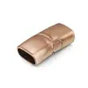 Pulseira de couro de aço inoxidável 316 fecho magnético interruptor conexão lateral de corda de couro trançada fivela plana aberta lateral acessórios de joias diy