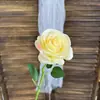 Flor de Rosa Redonda Artificial Individual para Decoración de Bodas, Arreglo de Paisaje, Decoración de Sala de Estar y Arreglo de Flores de Seda