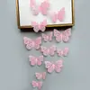 Decoración de mariposa de papel con simulación tridimensional 3D, accesorios de joyería de mariposa hueca tridimensional con textura metálica, pegatinas de pared para el hogar al por mayor