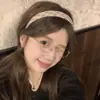 Diadema Retro Maillard Otoño Invierno para Mujer de Gama Alta Lujo Ligero Borde Ancho Parte Superior Alta del Cráneo Diadema Estilo Simple Sombrero