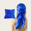 Lenço de Cabeça Estilo Europeu e Americano, Lenço de Seda Liso para Mulheres, Seda de Imitação, 90 Cores, Acabamento em Cetim, Lenço no Atacado de Fabricantes da Ásia Central