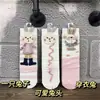 Calcetines de pantorrilla para niñas, sin talón, ultrafinos, para Otoño e Invierno, Rosa, Conejito de Dibujos Animados, Calcetines para Niños, Muñeca Estéreo Nueva y Linda