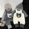 Macacão de Lã com Forro Fofo Estilo Coreano para Meninos e Meninas, Roupa de Inverno Grossa e Quente Super Fofa para Bebês para Uso Externo