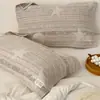 Par de Toallas Almohada de Gasa de Cuatro Capas Estilo Coreano Femenino Todo Algodón para Uso en Casa, Toalla Acolchada para Almohada de Adulto Individual