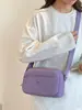 Bolso de Mujer Tela de Nylon Multicapa Pequeño Cuadrado Versátil Estilo Clásico Cruzado al Hombro Bolso de Doble Uso Impermeable Casual Lona