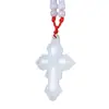 Collar Colgante de Cruz de Jade Blanco Afgano al por Mayor Colgante Joyería Fabricante para Hombres y Mujeres Encaje Cruzado Colgante de Jade