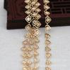 Hongxing Cobre Color Oro 24K Retenedor de Color Ancho 6*Largo 7mm Cadena en Forma de Corazón Material Hecho a Mano Accesorios para Horquillas B1037