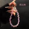 Cadena de cristal para teléfono móvil, cadena de cuentas hecha a mano de gran sentido, cordón para teléfono móvil, adorno colgante para bolso, cadena corta para teléfono móvil.