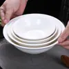 Tigela de Melamina Branca Pura A5 Imitação de Porcelana para Mingau, Tigela Cônica, Tigela de Servir para Restaurante, Tigela Invertida Comercial, Tigela Grande Trompete para Sopa de Leite de Soja
