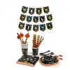 Promoção Quente Conjunto de Louças para Festa de Halloween de Abóbora Toalha de Mesa Bandeja de Papel Decoração de Banner Prato de Jantar Descartável Faca, Garfo e Colher