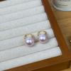 Aretes de letra Perla Rosa retro estilo francés nicho de diseño aretes versátiles celebridad de internet aretes de alta gama para mujer