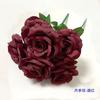 Ramo de rosas artificiales de 7 cabezas con forma de diamante, rosas rizadas con mango pequeño, conjunto de flores para bodas, accesorios de fotografía con flores falsas, adornos