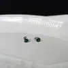 Pendientes de plata de ley s925 personalizados retro coloridos morados con circonita esmeralda diseño de nicho femenino sentido de diseño moda fría ins