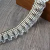 Xadrez com renda materiais de embalagem de joias artesanais renda plissada acessórios plissados combinação de roupas material de saia borda