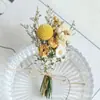 Ramo Mini de Flores Secas Transfronterizo de 12 cm, Flores Reales, Rosas, Gypsophila, Regalo, Ramillete, Decoración de Coche, Decoración Hecha a Mano