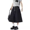 Jeans retro de pierna recta holgados para verano para hombres y mujeres, diseño de moda con botones tipo workwear, pantalones anchos cropped