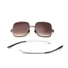 [Personalizado] Gafas de Sol de Acero sin Tornillos para Mujer B95 Montura Cuadrada Gafas de Sol de Moda con Patillas de Resorte