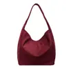 Bolsa tote retrô de grande capacidade para moda transfronteiriça, bolsa de ombro casual versátil, bolsa de antebraço para o dia a dia em camurça