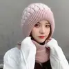 Gorro para Viento y Nieve, Conjunto de Dos Piezas de Gorro de Terciopelo Espeso Cálido con Protección para las Orejas y Bufanda, Capucha Todo en Uno a Prueba de Viento y Protección contra el Frío para el Cuello