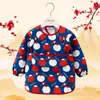 Bata de Bebê Outono e Inverno Roupa Externa Crianças Comendo Impermeável e Anti-Sujeira Proteção para o Jardim de Infância Meninas Comendo Suplemento Alimentar Babador