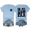 Camiseta casual de verano para mujer europea y americana en mi era de mamá luchadora, cuello redondo, talla grande, estampada a doble cara, manga corta