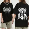 Camiseta Hip Hop Metal Rock Gótica Camiseta de Algodão Estampada Moda Streetwear Casual Solta Tops Masculinos e Femininos